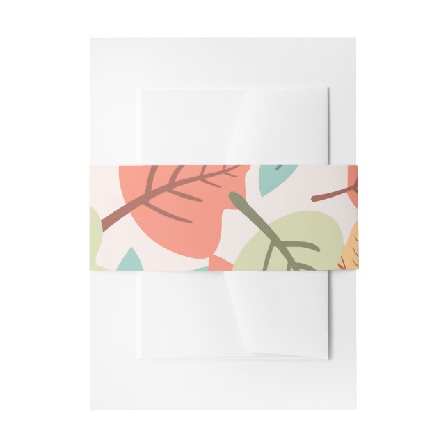 Multicolor Leaves Paper     Invitation Belly Band (Front Example)