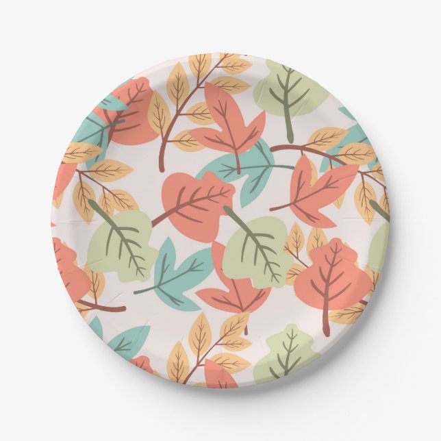 Multicolor Leaves      Paper Plate (Front)