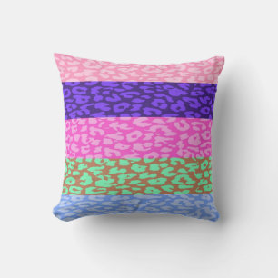 Multicolor Leopard Print Skin Stripe Pattern 10 Cushion