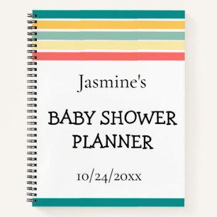Multicolor Let's Get Beachy Baby Shower Planner Notebook