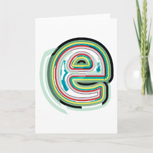 Multicolor Letter E Abstract Modern Typography Card