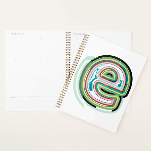 Multicolor Letter E Abstract Modern Typography Planner