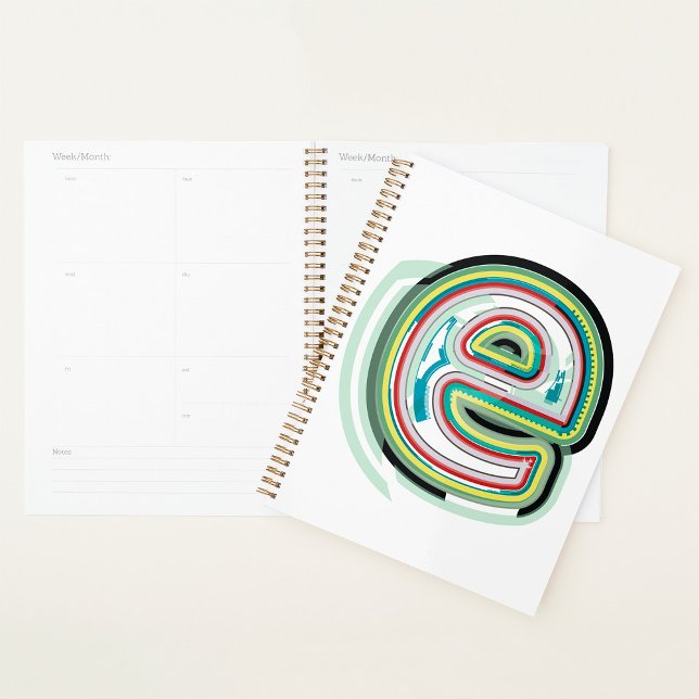 Multicolor Letter E Abstract Modern Typography  Planner (Creator Uploaded)