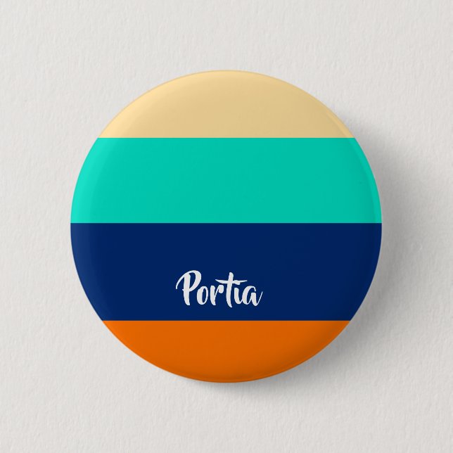 Multicolor lines patterned 6 cm round badge (Front)