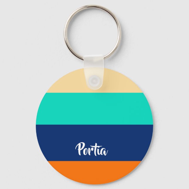 Multicolor lines patterned key ring (Front)