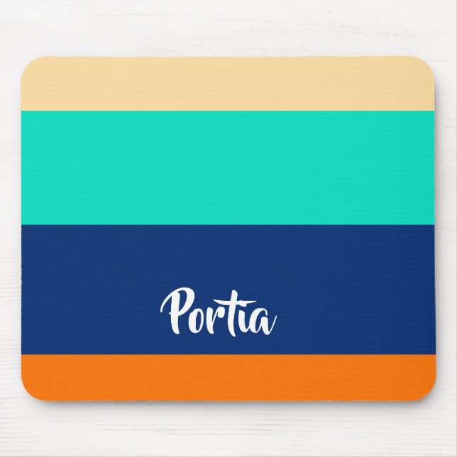 Multicolor lines patterned mouse mat (Front)