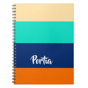 Multicolor lines patterned notebook
