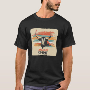 Multicolor Longhorn Spirit in Texan Style for Ranc T-Shirt
