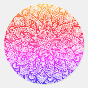 Multicolor Mandala Design Original Art  Classic Round Sticker