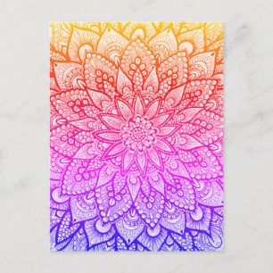 Multicolor Mandala Design Original Art Postcard
