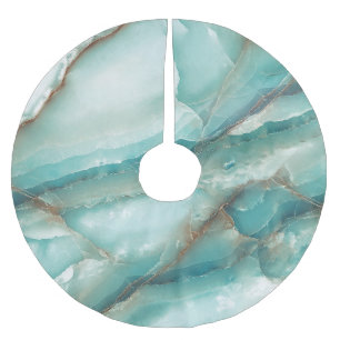 Multicolor Marble: Onyx Glass Effect. Brushed Polyester Tree Skirt