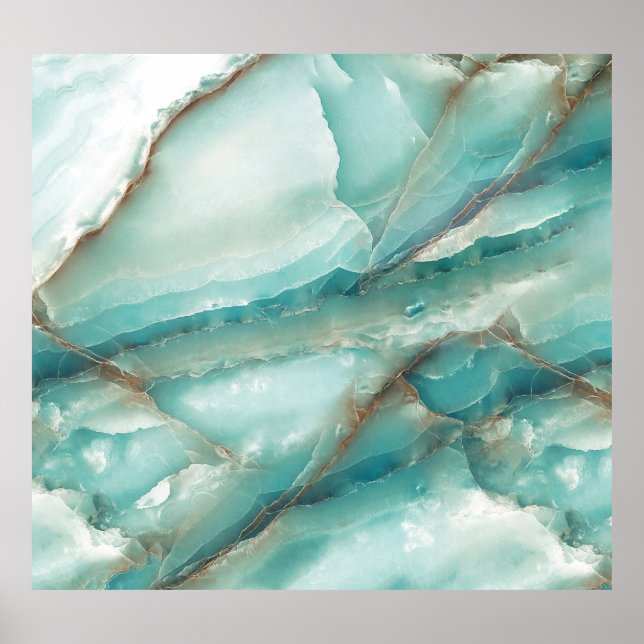 Multicolor Marble: Onyx Glass Effect. Poster (Front)