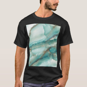 Multicolor Marble: Onyx Glass Effect. T-Shirt