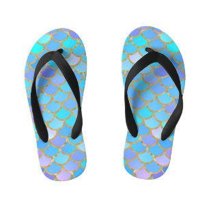 Multicolor Mermaid Scales Kid's Flip Flops