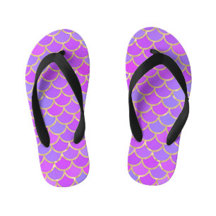Multicolor Mermaid Scales Kid's Flip Flops