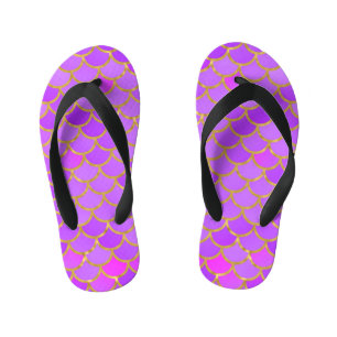 Multicolor Mermaid Scales Kid's Flip Flops