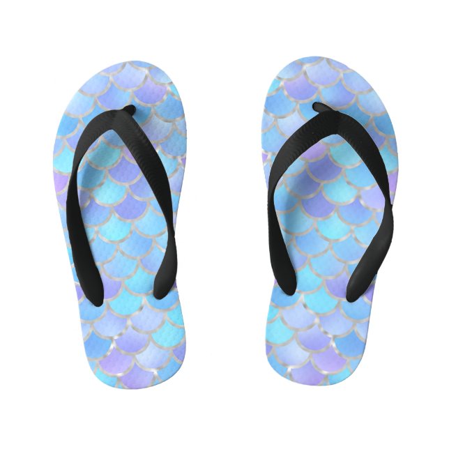 Multicolor Mermaid Scales Kid's Flip Flops (Footbed)