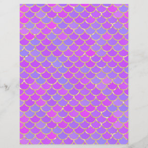 Multicolor Mermaid Scales Scrapbook Paper