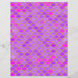 Multicolor Mermaid Scales Scrapbook Paper