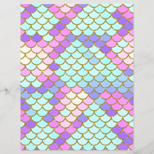 Multicolor Mermaid Scales Scrapbook Paper