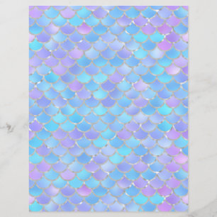 Multicolor Mermaid Scales Scrapbook Paper