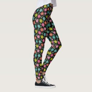 Multicolor minimalist floral patter leggings