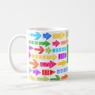 Multicolor Modern Geometric Arrow Pattern Monogram Coffee Mug