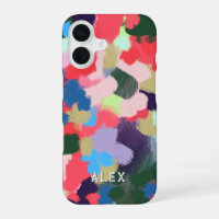 Multicolor Modern Personalised Name Blue Green