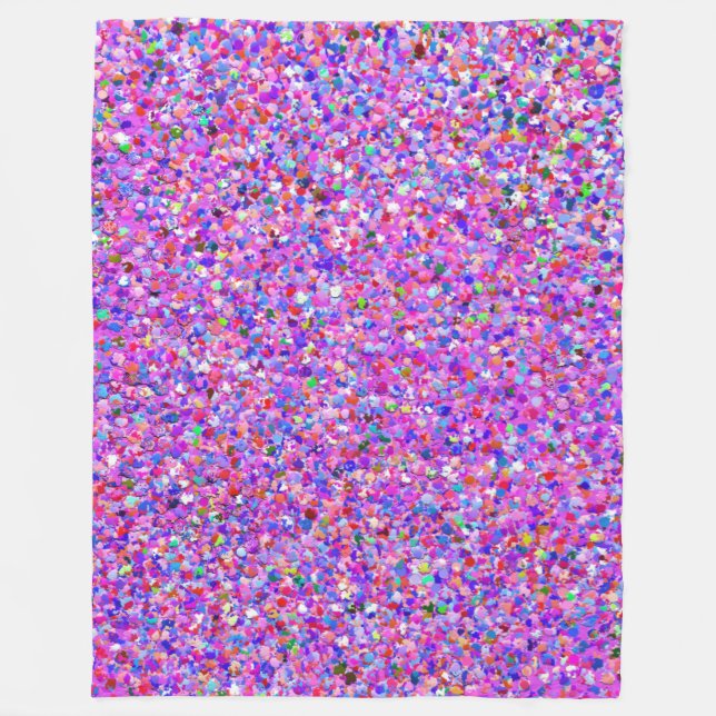Multicolor Mosaic Modern Grit Glitter #3 Fleece Blanket (Front)