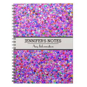 Multicolor Mosaic Modern Grit Glitter #3 Notebook