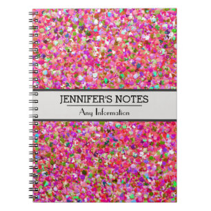 Multicolor Mosaic Modern Grit Glitter #4 Notebook
