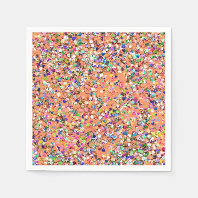Multicolor Mosaic Modern Grit Glitter #5 Napkin (Front)