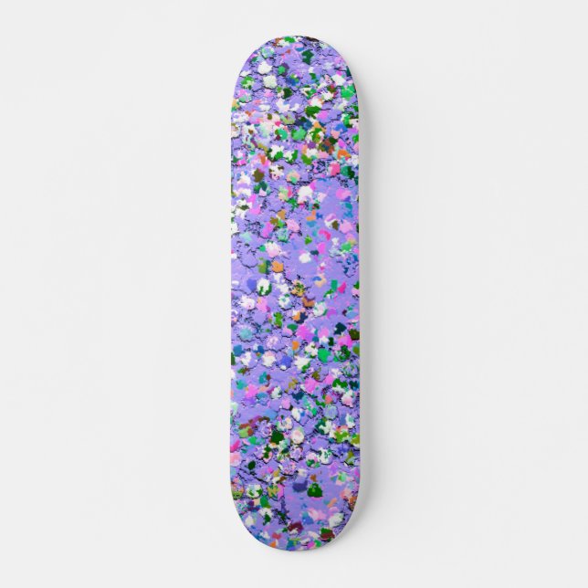 Multicolor Mosaic Modern Grit Glitter #6 Skateboard (Front)