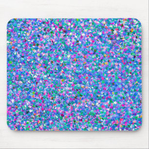 Multicolor Mosaic Modern Grit Glitter Mouse Mat