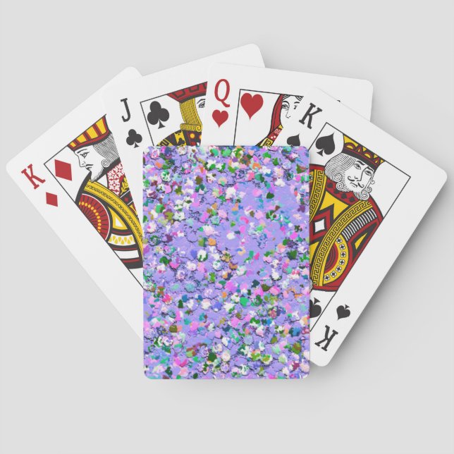 Multicolor Mosaic Modern Grit Glitter Playing Cards (Back)