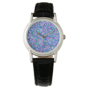 Multicolor Mosaic Modern Grit Glitter Watch