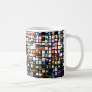 Multicolor Mosaic Squares Coffee Cup