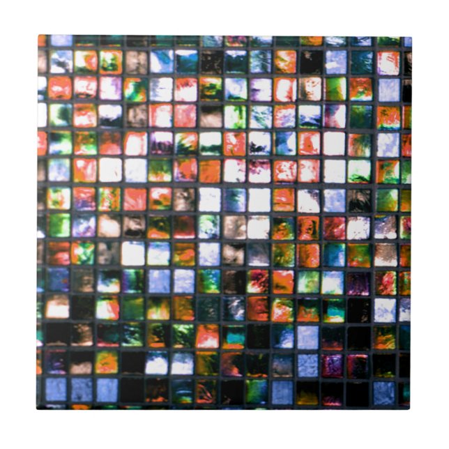 Multicolor Mosaic Squares Tile (Front)