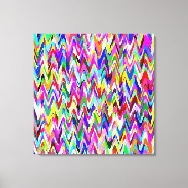 Multicolor Mosaic Wave Pattern #2 Canvas Print (Front)