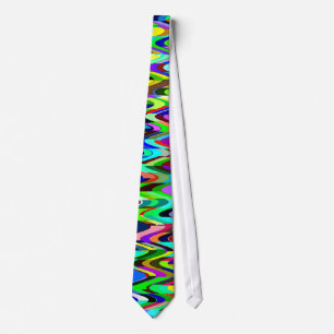 Multicolor Mosaic Wave Pattern #6 Tie