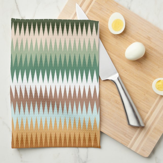 Multicolor Multi-colour Zigzag Pattern   Tea Towel (Quarter Fold)