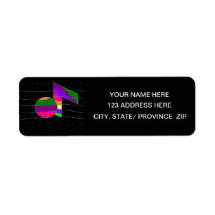 Multicolor Musical Note Return Address Label