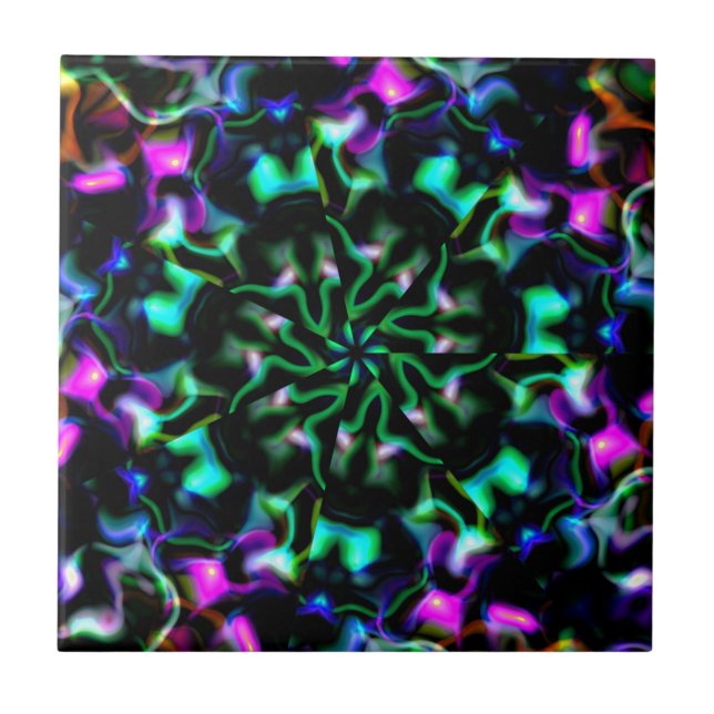 Multicolor neon abstract  tile (Front)
