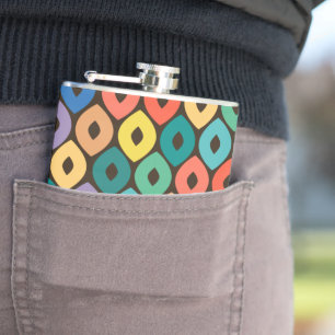 Multicolor Ogee Pattern Hip Flask