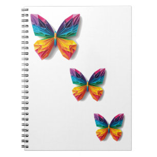 Multicolor origami butterfly notebook
