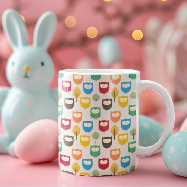 Multicolor Owl Pattern  Coffee Mug (cups and mugs)