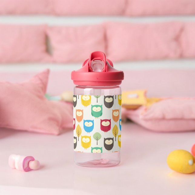 Multicolor Owl Pattern  Water Bottle ( Water Bottle )