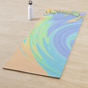 Multicolor Paint Swirl   Text Banner Both Sides Yoga Mat