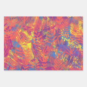 Multicolor Paint Texture Wrapping Paper Sheets