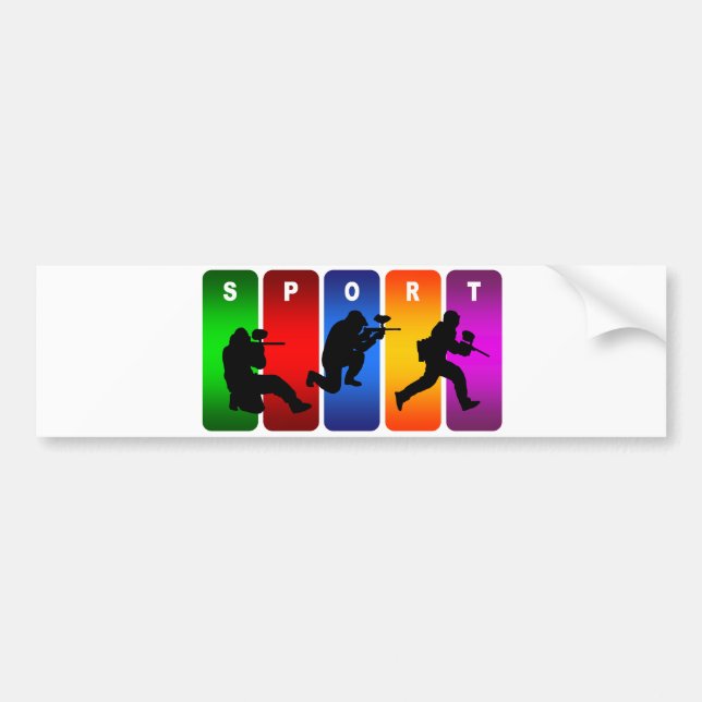 Multicolor Paintball Emblem Bumper Sticker (Front)